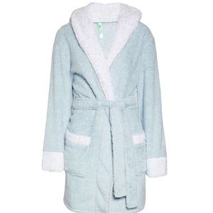 Honeydew intimates hooded plush fleece short robe